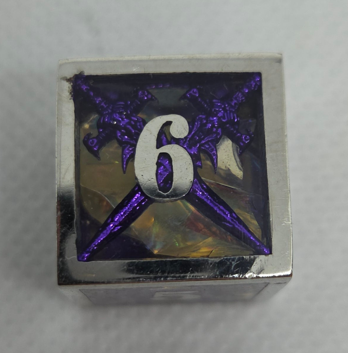 Sharp Edge Metal & Resin Dice: Purple Sword