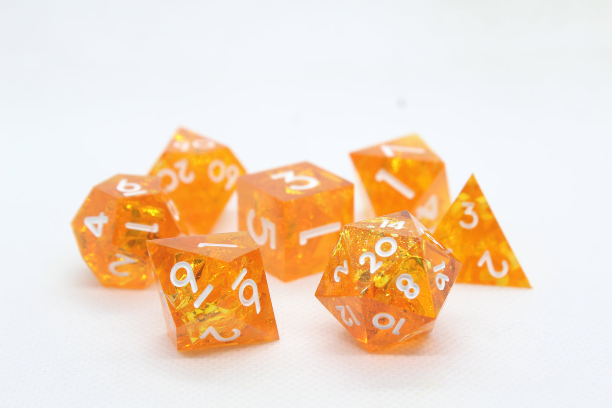 Dés en résine à bords tranchants : Orangesicle