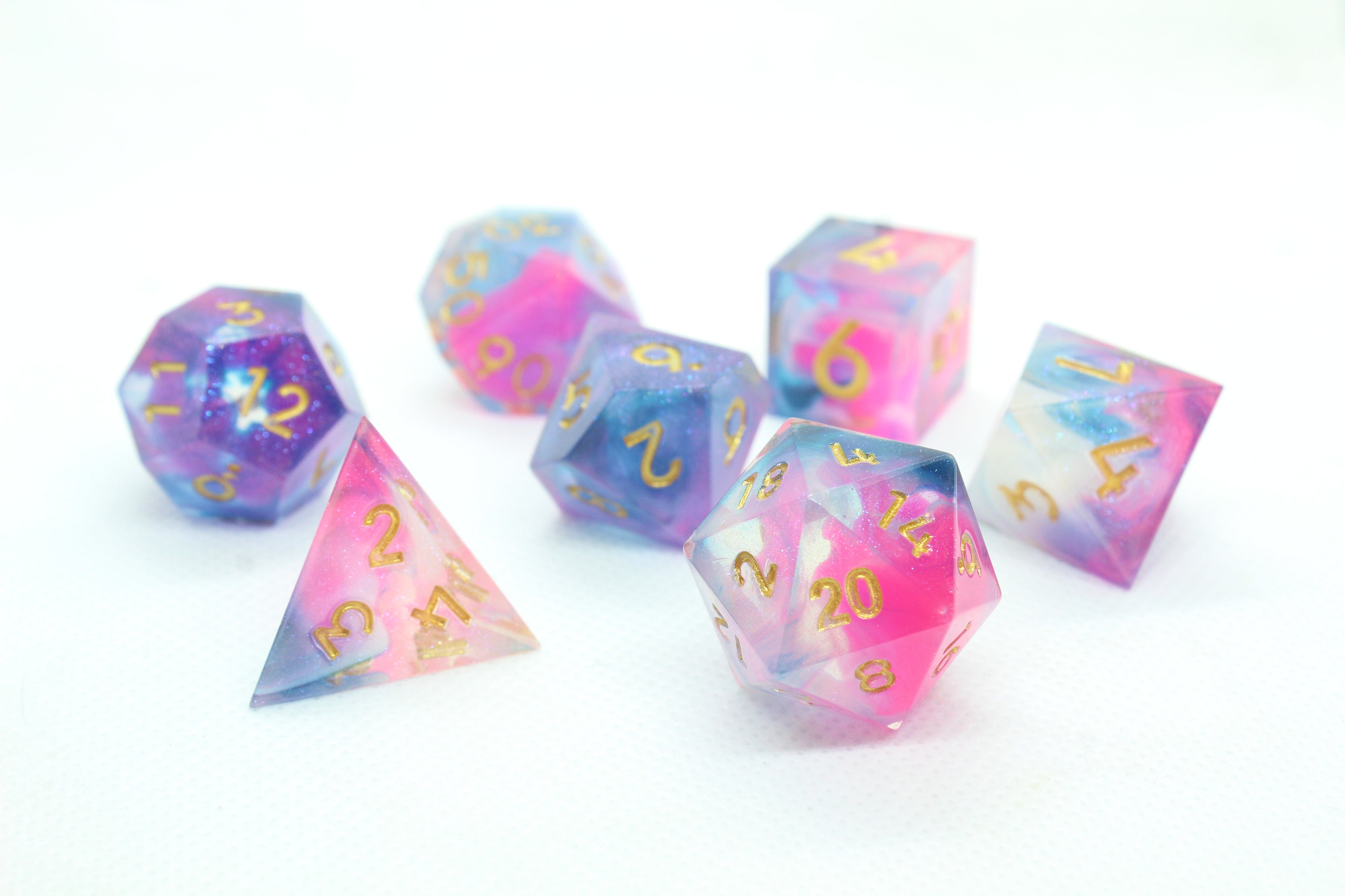 Sharp Edge Resin Dice: Cotton Candy