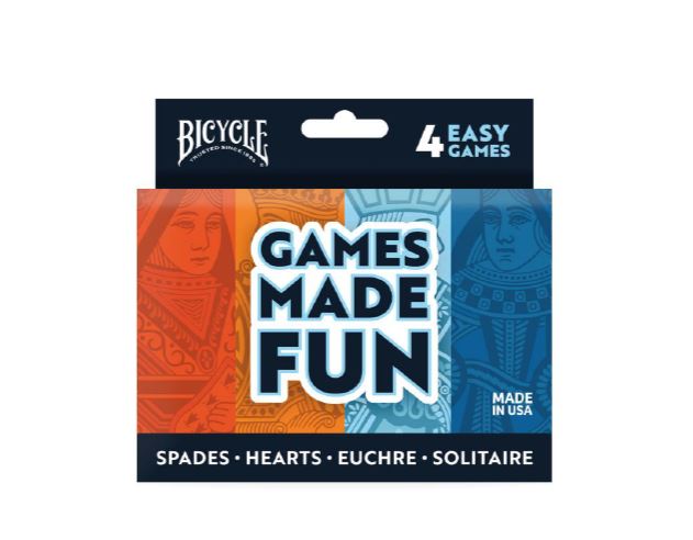 Bicycle Playing Cards - 4 Game Pack: Spades, Hearts, Euchre, Solitaire