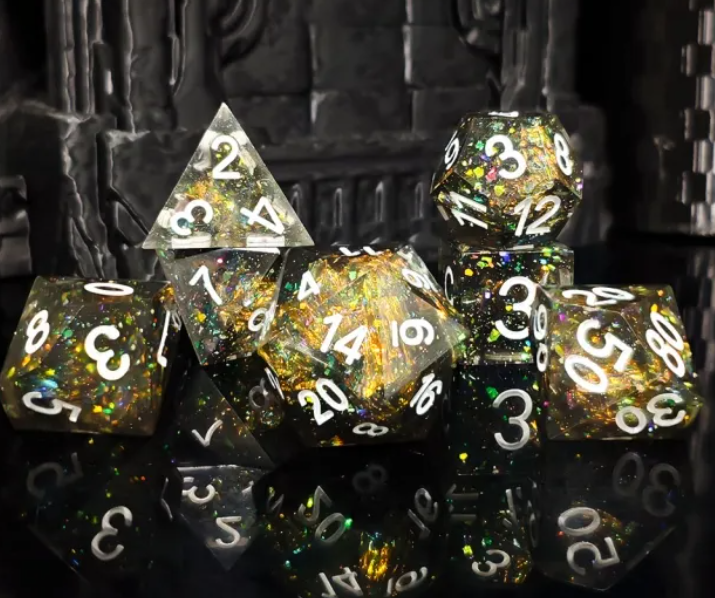 Sharp Edge Resin Dice: Gold Nova
