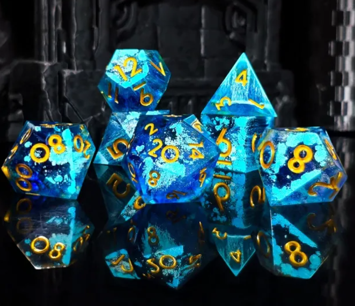 Sharp Edge Resin Dice: Blue Mist