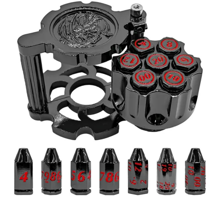 Bullet Dice with Spinning Cylinder - Black