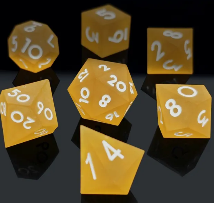 Sharp Edge Matte Resin Dice: Yellow