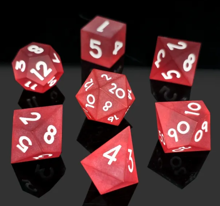Sharp Edge Matte Resin Dice: Red