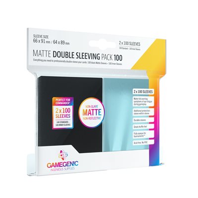 Protège-cartes : Gamegenic Matte Double Sleeving Transparent/Noir (2x100)