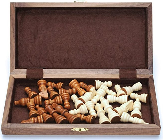 Chess Set: Folding Wood 11.5&