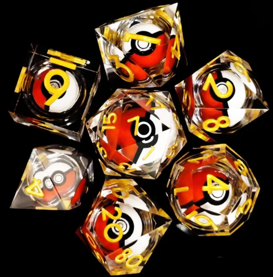 Dés Pokeball à arêtes vives : Or
