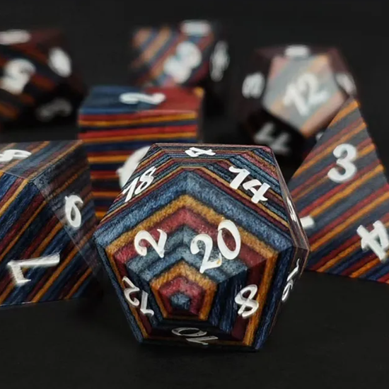 Wood Dice: Rainbow Vibrant