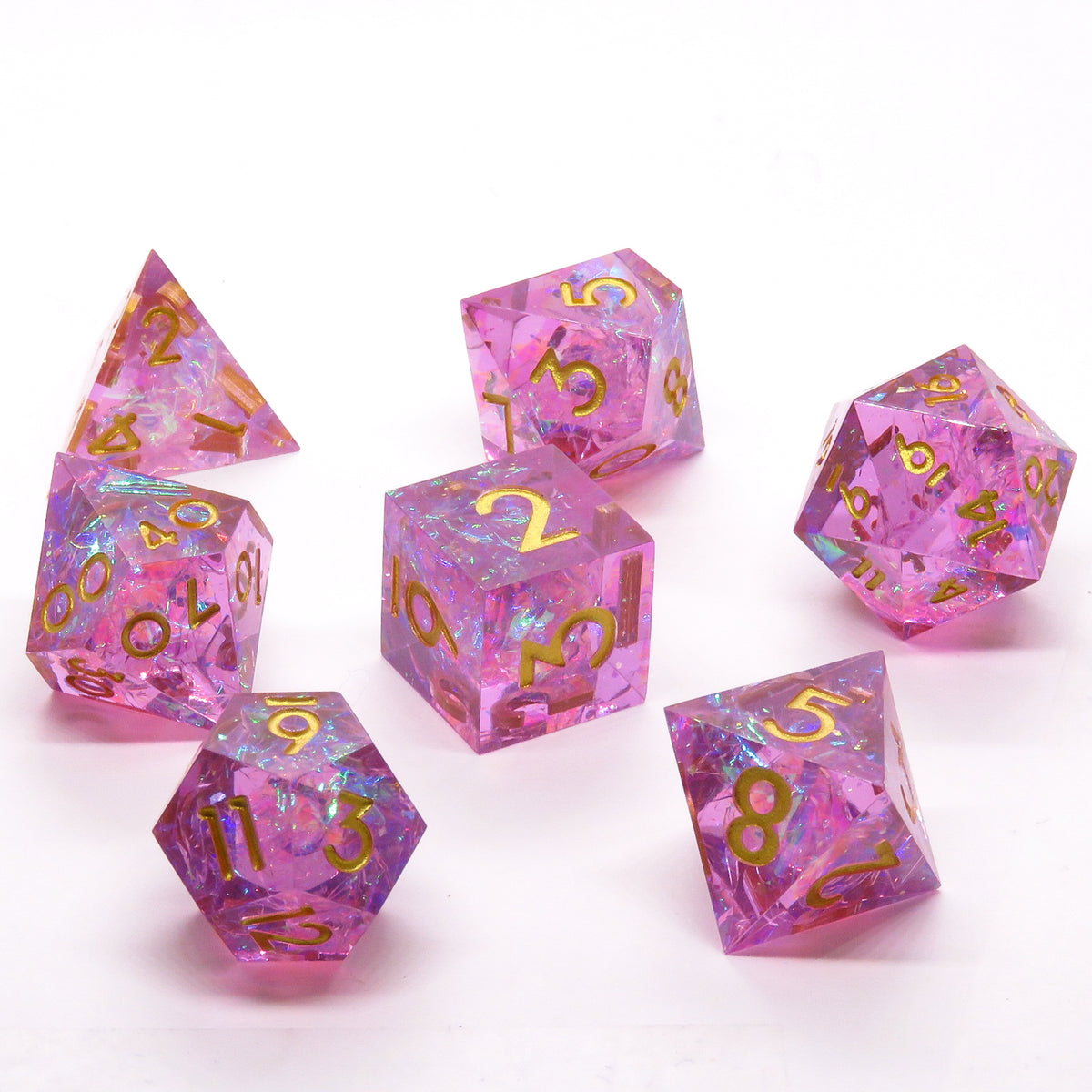 Dés en résine à bords tranchants : Cristal brisé