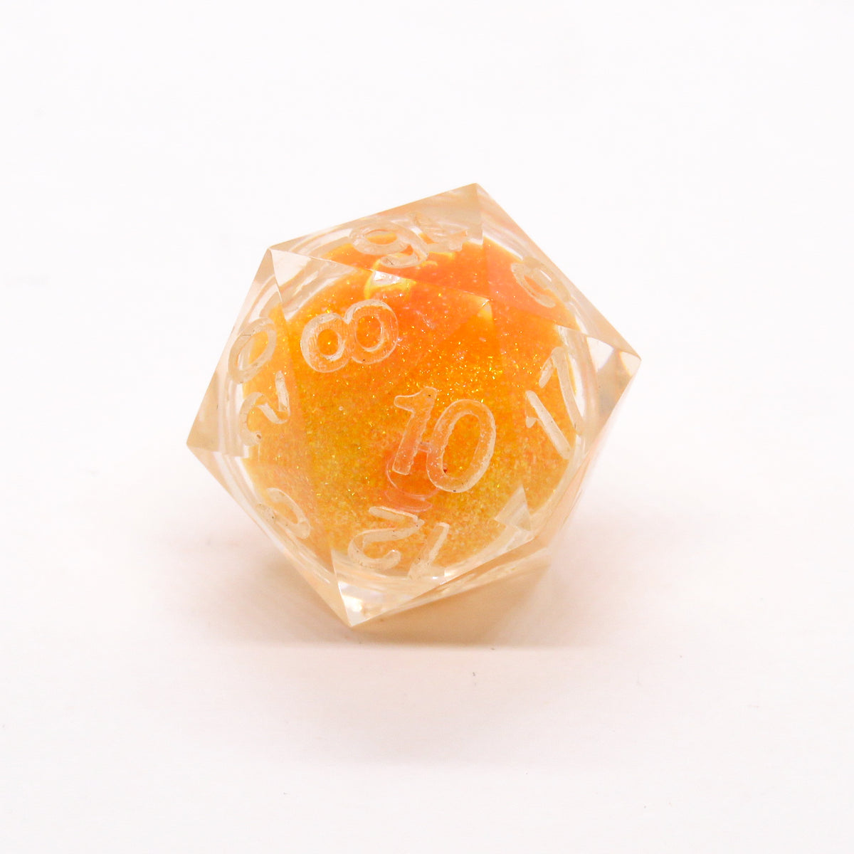 Dé D20 liquide unitaire : Orange