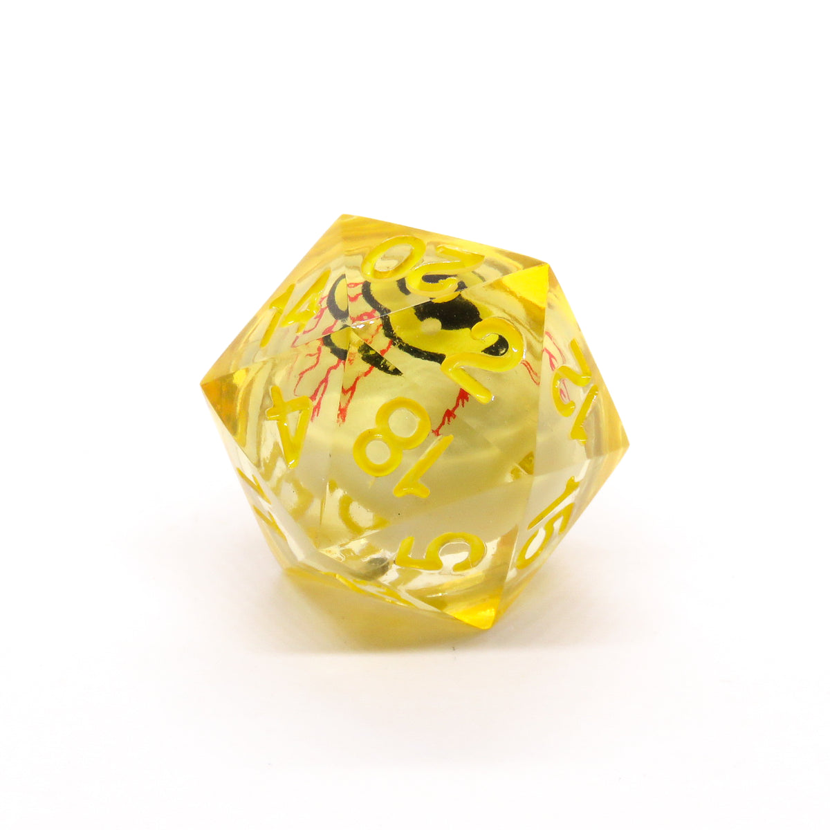 Dé à vingt faces "Oeil" unique : Jaune