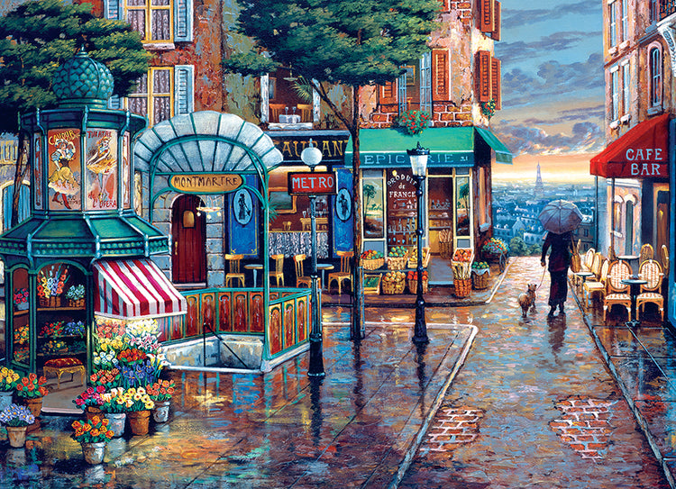 Table Top Cafe Puzzle: 1000 Rainy Day Stroll