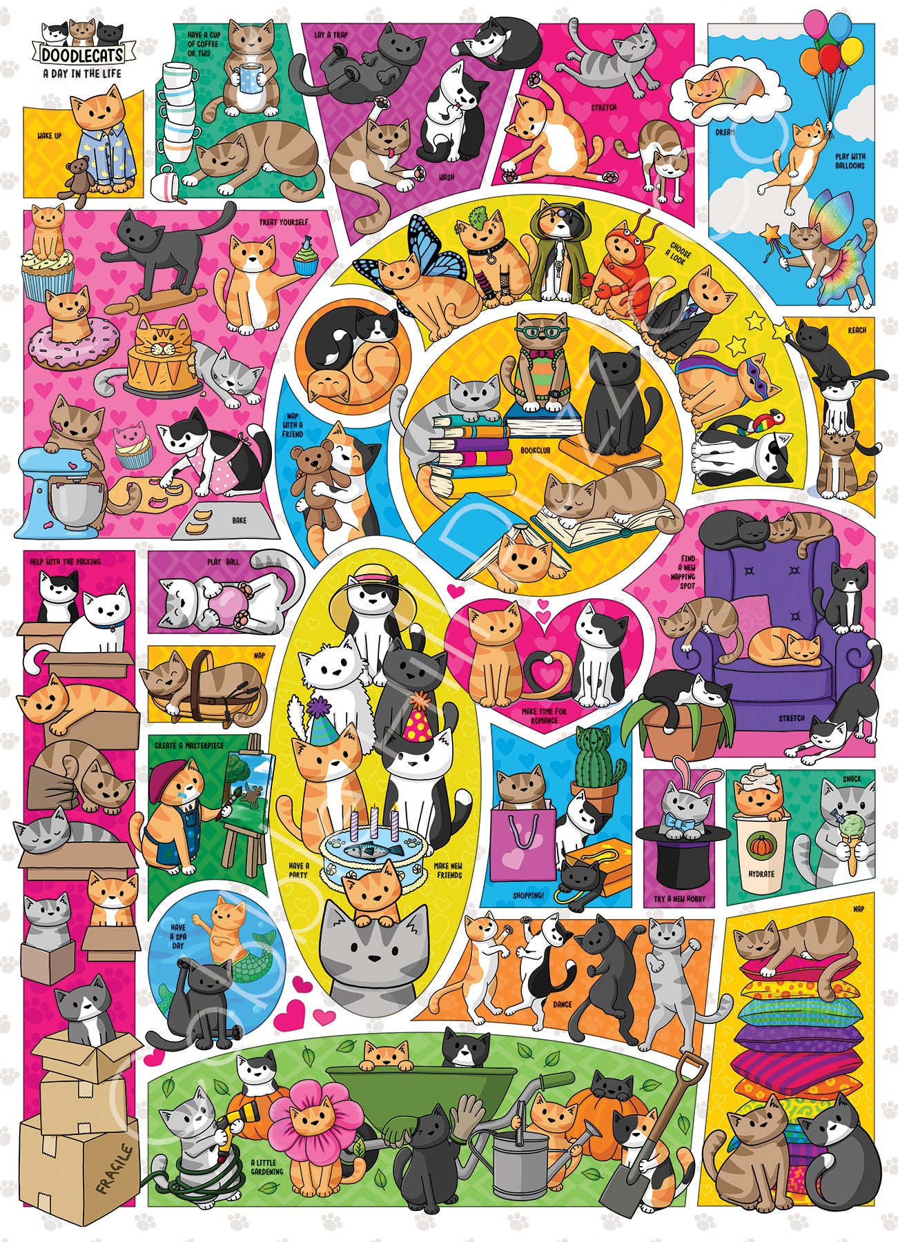 Table Top Cafe Puzzle: 1000 Doodlecats