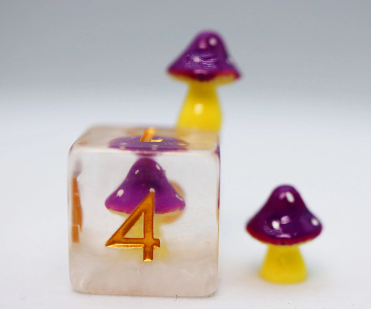 Set de Dés RPG Champignon Violet