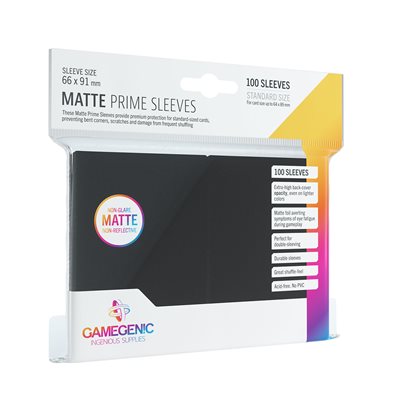 Table Top Cafe Sleeves: Gamegenic Matte Prime Standard-Sized Sleeves Black (100)