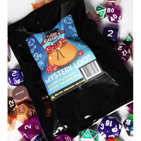 Table Top Cafe Mystery Loot: RPG Dice Set & Bonus Metal Die