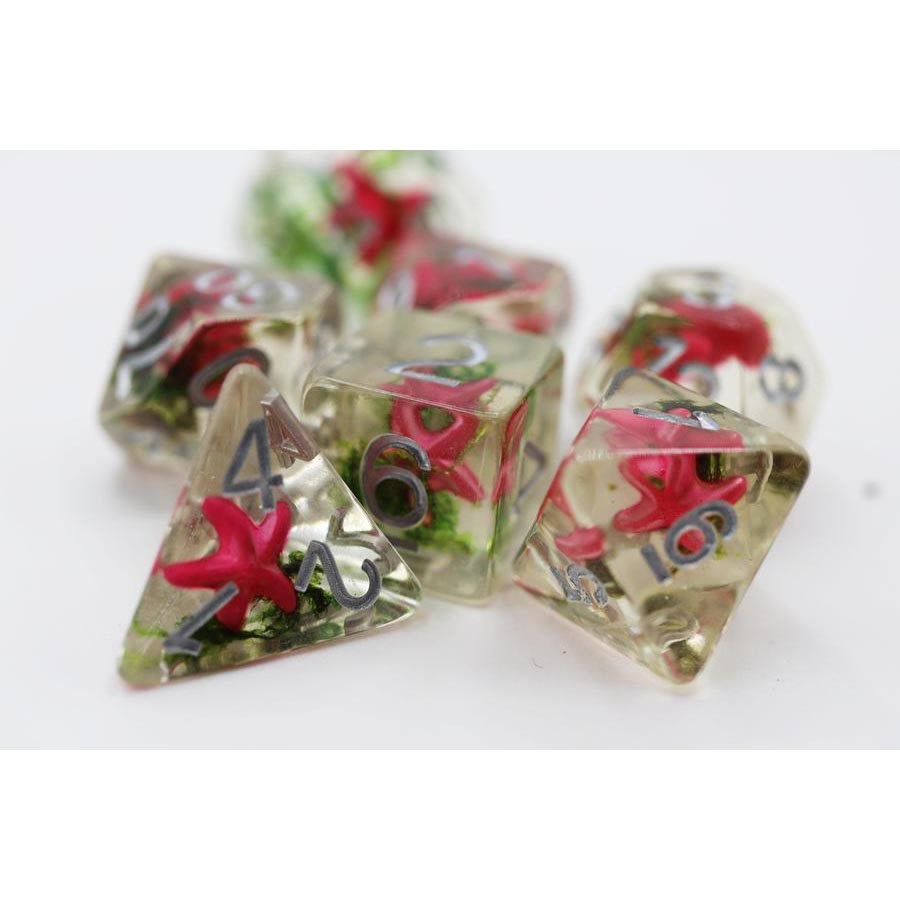 Table Top Cafe Pink Starfish and Seaweed RPG Dice