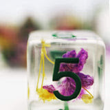 Table Top Cafe Purple & Yellow Flowers RPG Dice Set