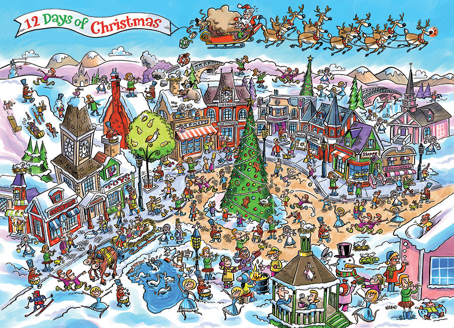 Puzzle : 1000 pièces DoodleTown : Les 12 jours de Noël