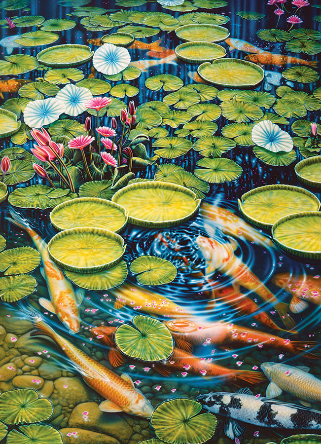Puzzle : 1000 étang de carpes koï