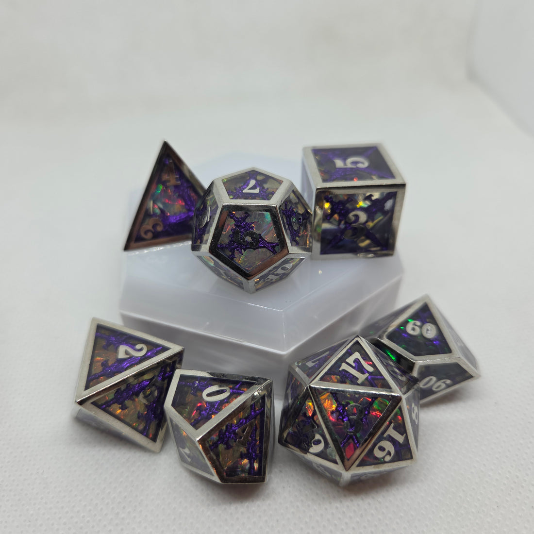 Sharp Edge Metal &amp; Resin Dice: Purple Sword