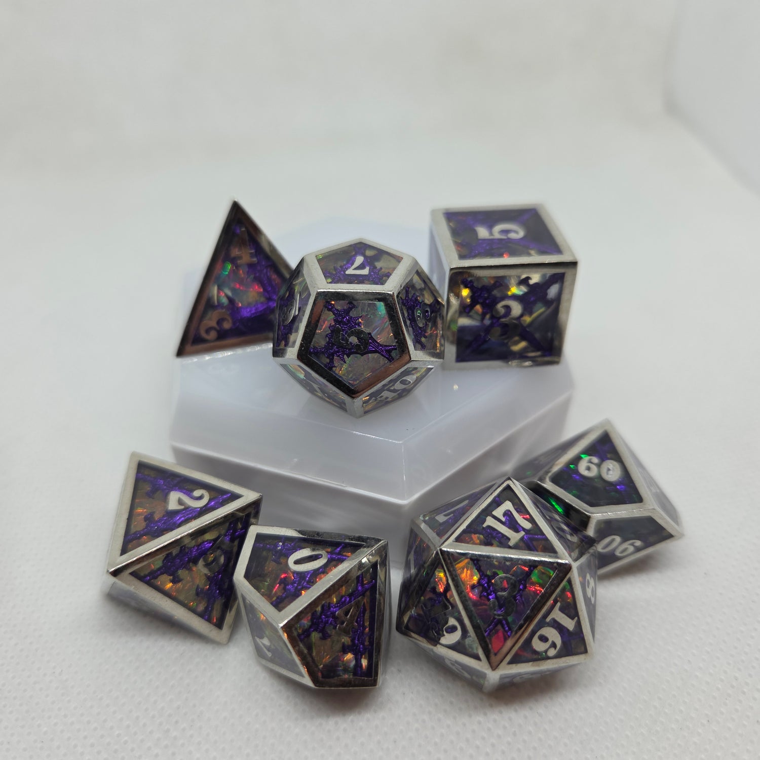 Sharp Edge Metal &amp; Resin Dice: Purple Sword
