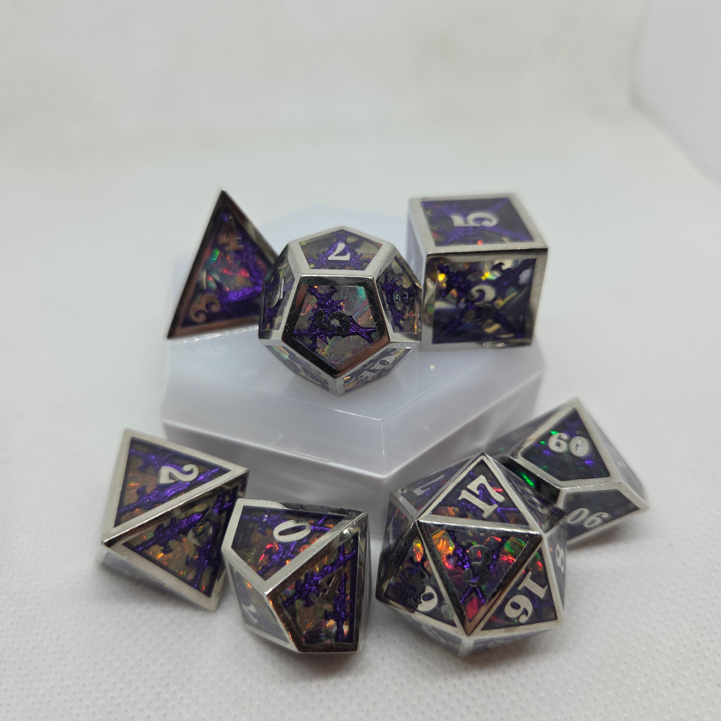 Sharp Edge Metal &amp; Resin Dice: Purple Sword