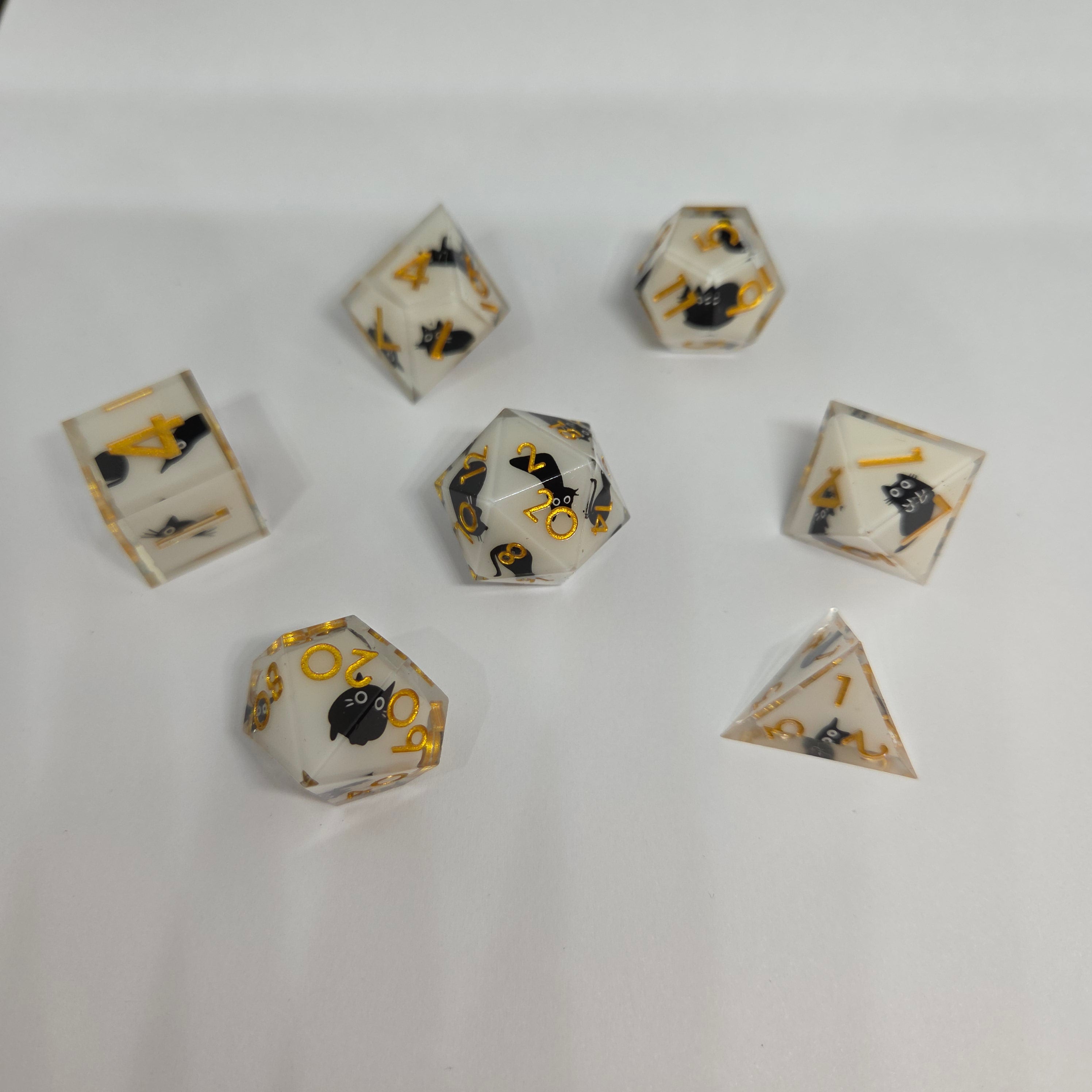 Sharp Edge Resin Dice: Black Cat