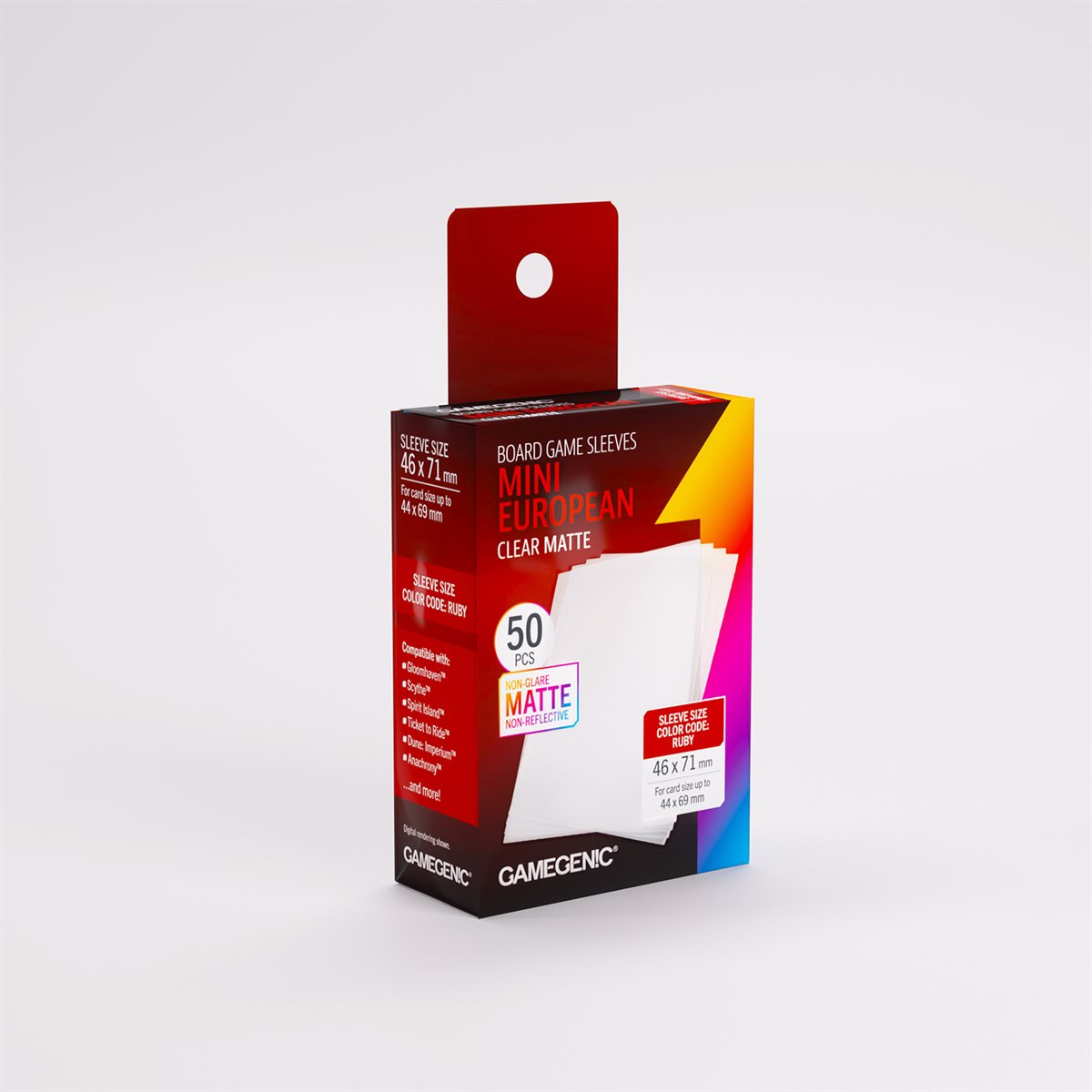Sleeves: Gamegenic: Matte Mini European-Sized Boardgame Sleeves (50) (Repackaging)
