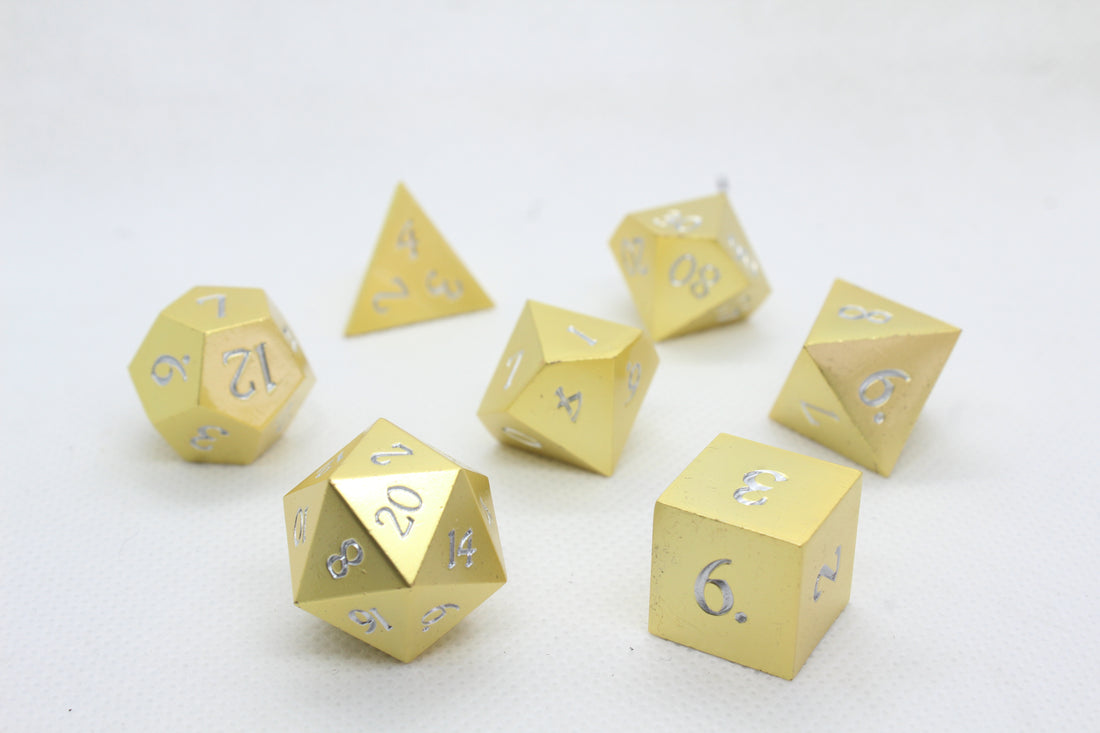 Metal Dice: Gold with Silver