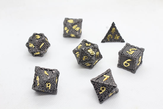 Metal Dice: Black with Gold