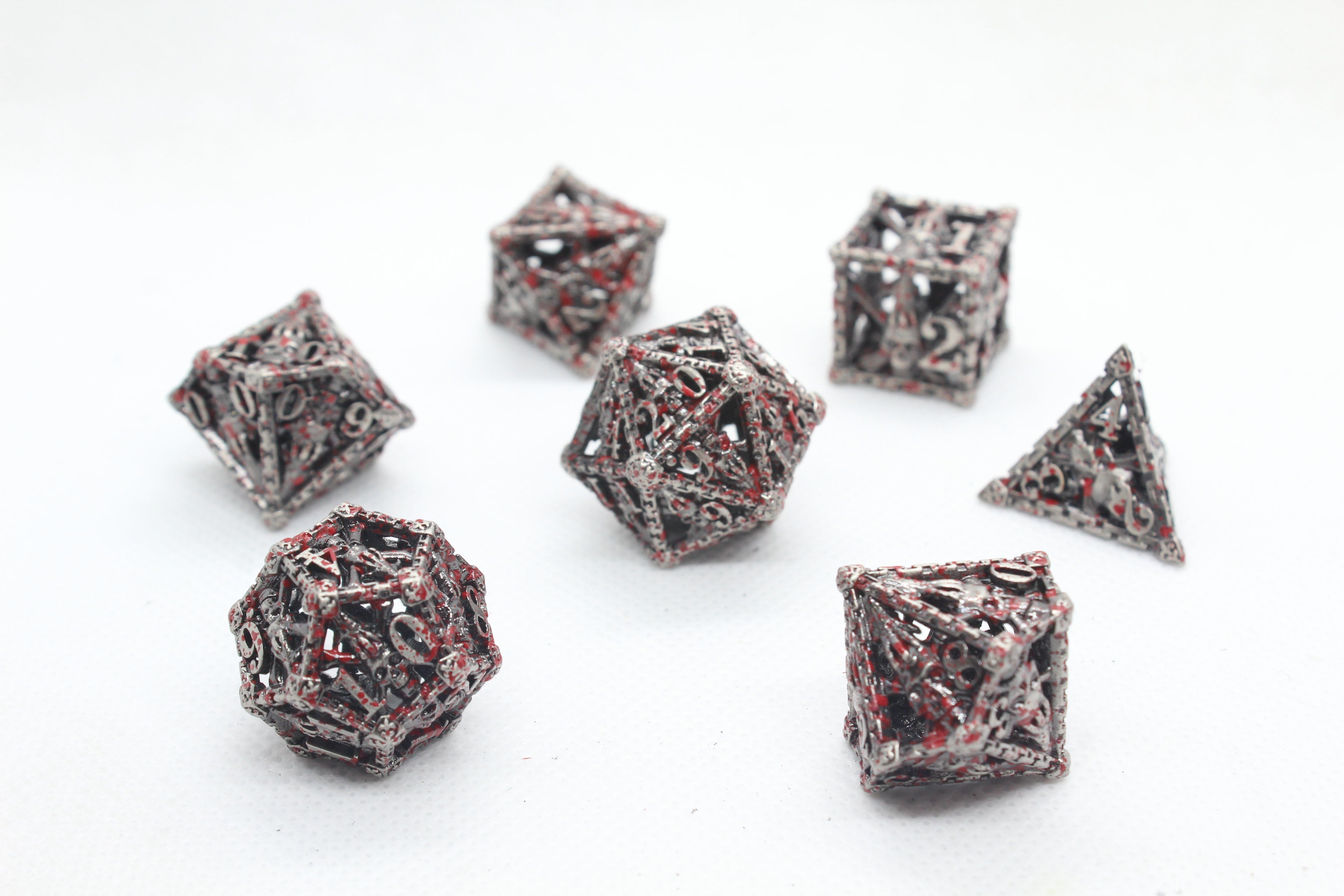 Hollow Metal Dice: Blood Splattered Chains