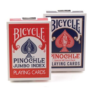 Bicycle Playing Cards - Pinochle: Jumbo Index: Red or Blue