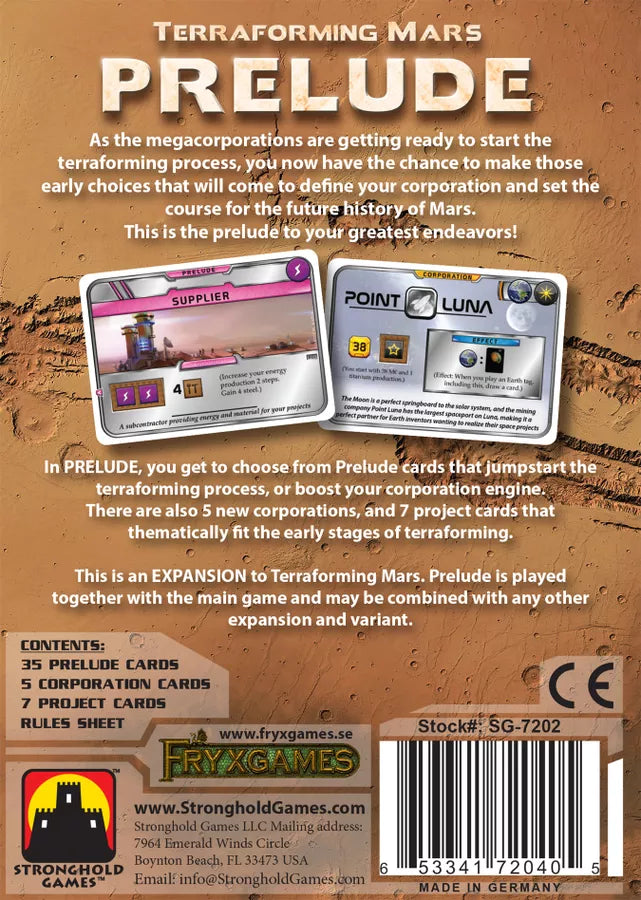 Terraforming Mars : Prélude