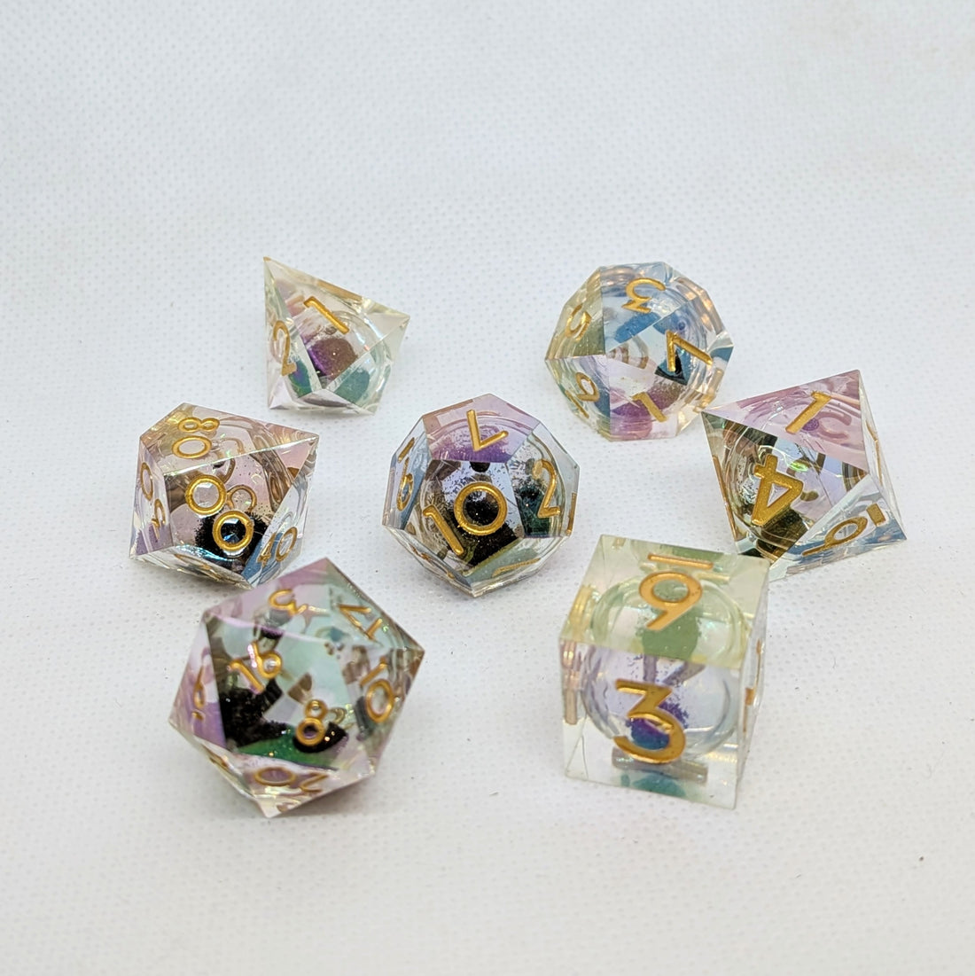 Sharp Edge Liquid Dice: Quicksand Purple and Gold