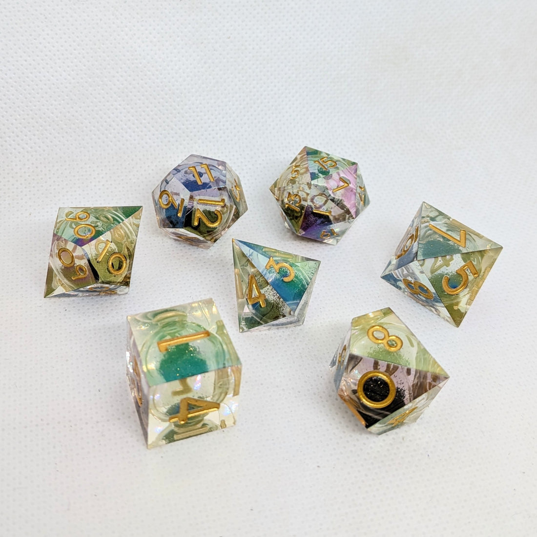 Sharp Edge Liquid Dice: Quicksand Purple and Gold