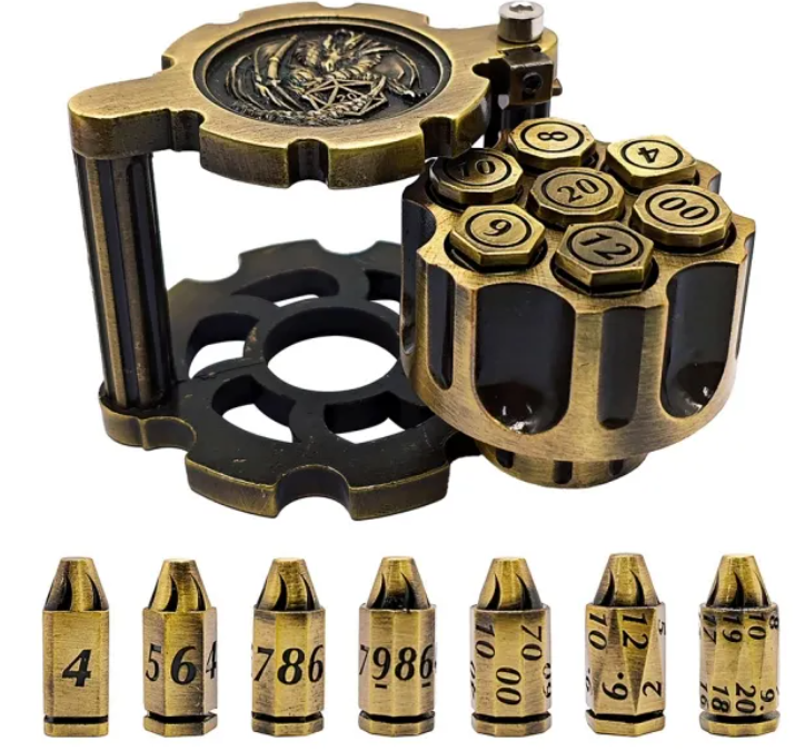 Bullet Dice with Spinning Cylinder - Gold