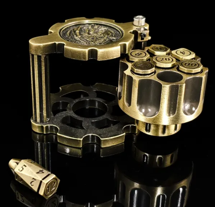 Bullet Dice with Spinning Cylinder - Gold