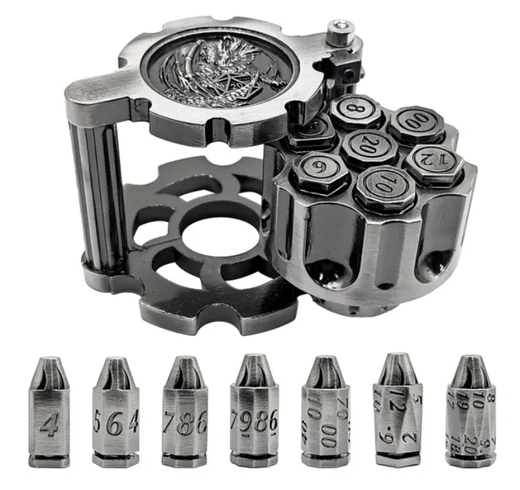 Bullet Dice with Spinning Cylinder - Silver