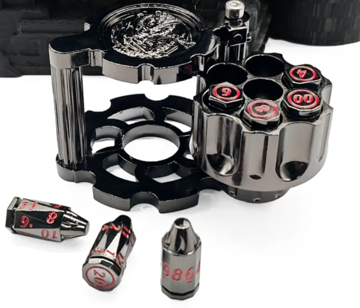 Bullet Dice with Spinning Cylinder - Black