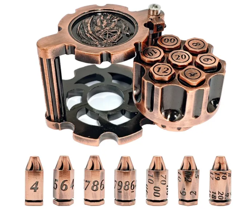 Bullet Dice with Spinning Cylinder - Copper