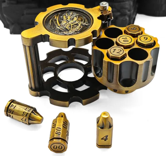 Bullet Dice with Spinning Cylinder - Brass