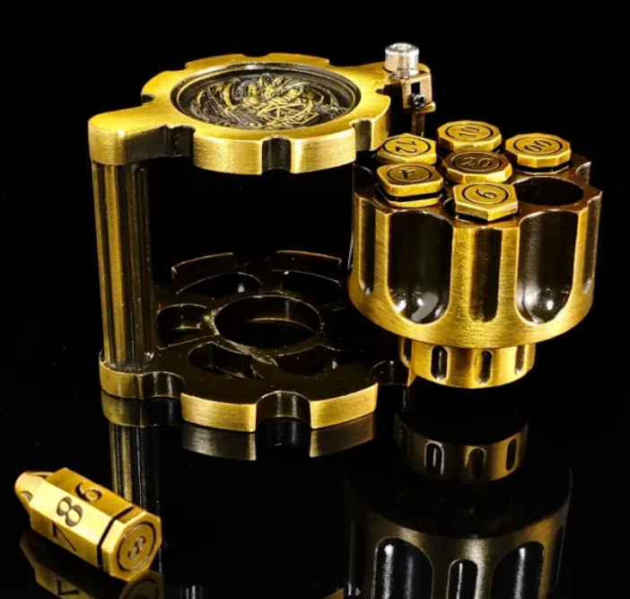Bullet Dice with Spinning Cylinder - Brass
