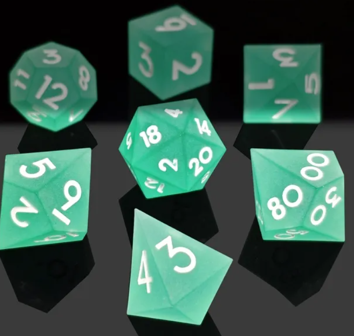 Sharp Edge Matte Resin Dice: Teal