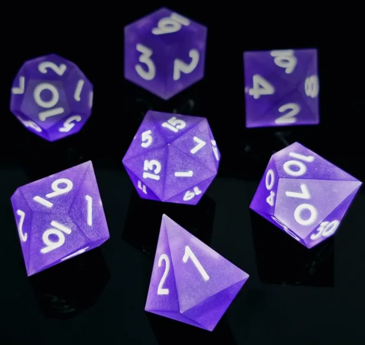 Sharp Edge Matte Resin Dice: Purple