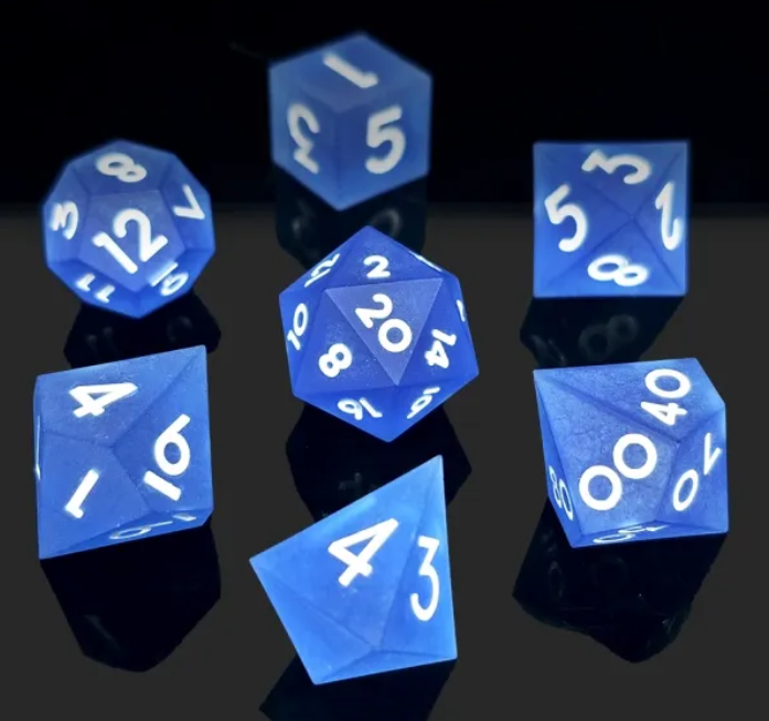 Sharp Edge Matte Resin Dice: Blue