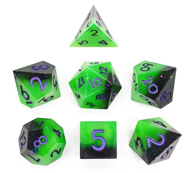Sharp Edge Resin Dice: Necrotic