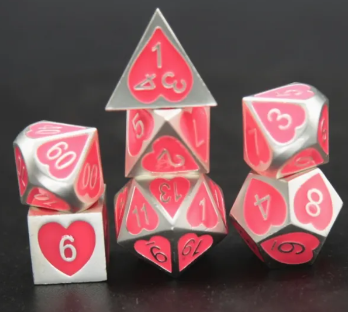 Heart Metal Dice: Rose