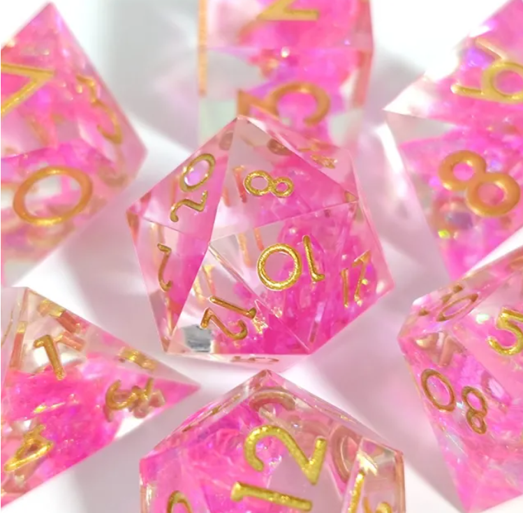 Sharp Edge Resin Dice: Pink Candy